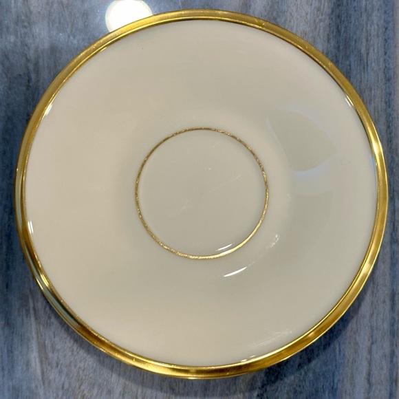 LENOX Eternal Gold Trim China Coffee Cup Saucers 6” Lot of 12. Great Condition - Picture 7 of 8